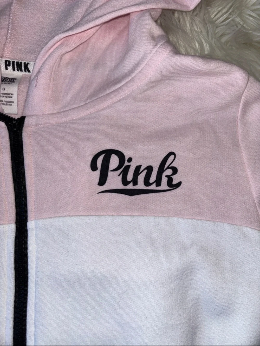 Pink Victoria’s Secret tri tone zip up - Picture 3 of 5